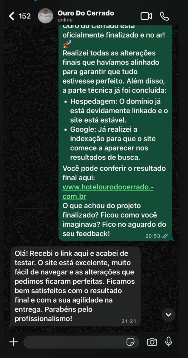 Print de resultado — crescimento de tráfego e conversões do cliente 1