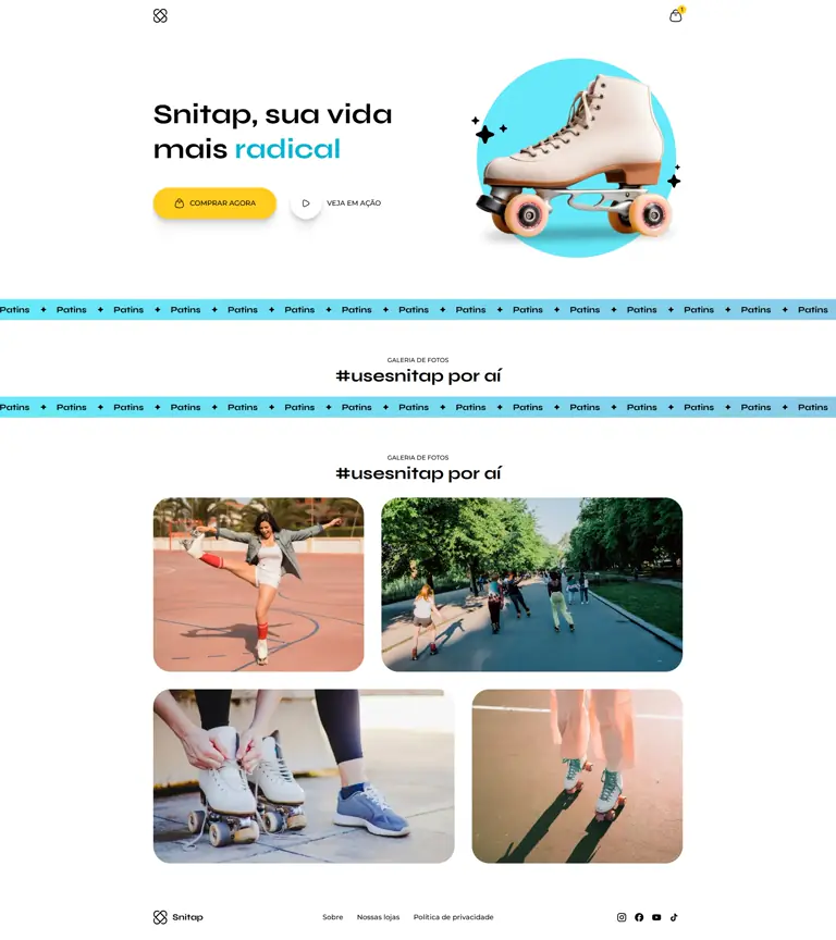 Preview completo do site LP Patins